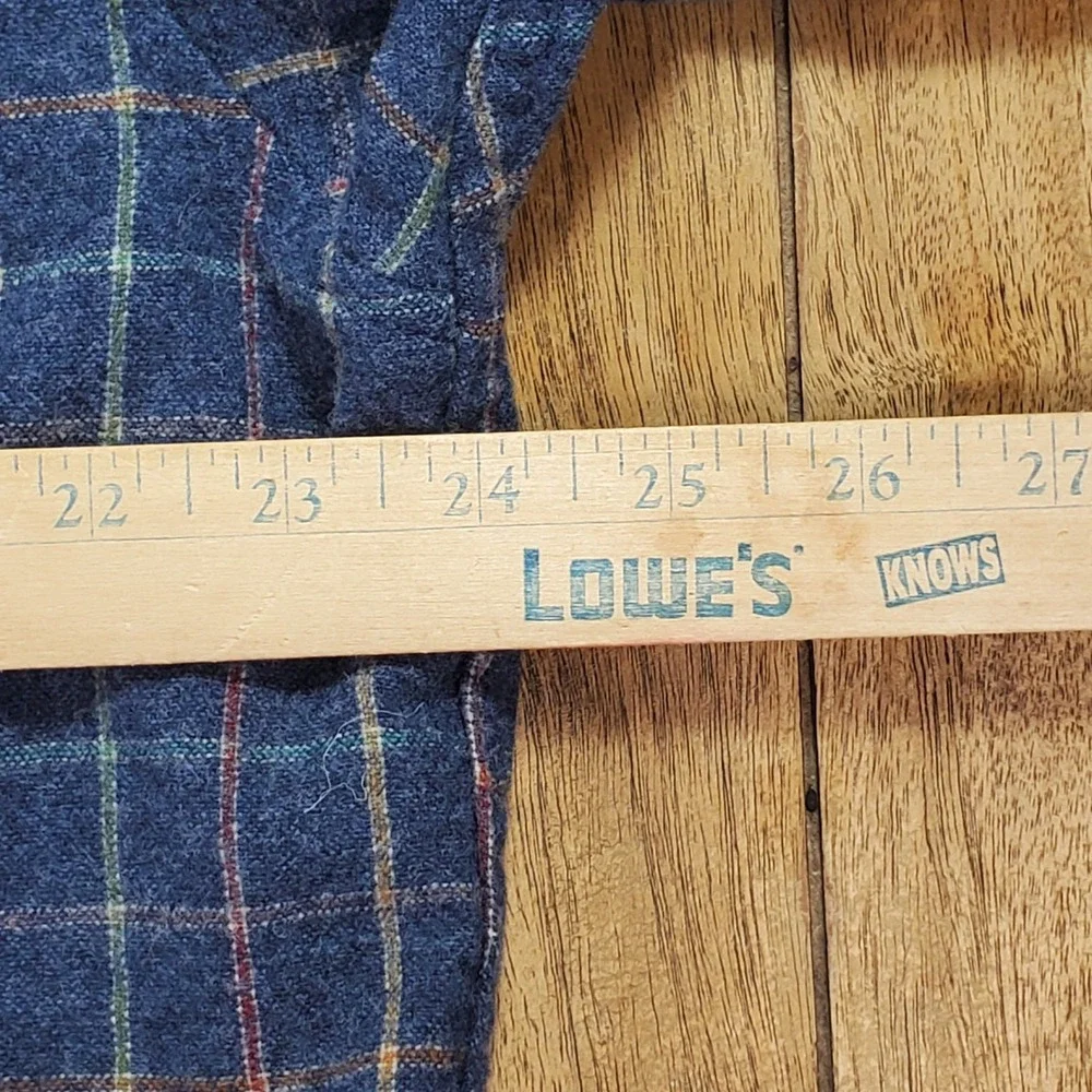 Pendleton Lodge Shirt Mens Large Wool Blue Plaid Flannel AA037-30964 Long Sleeve
